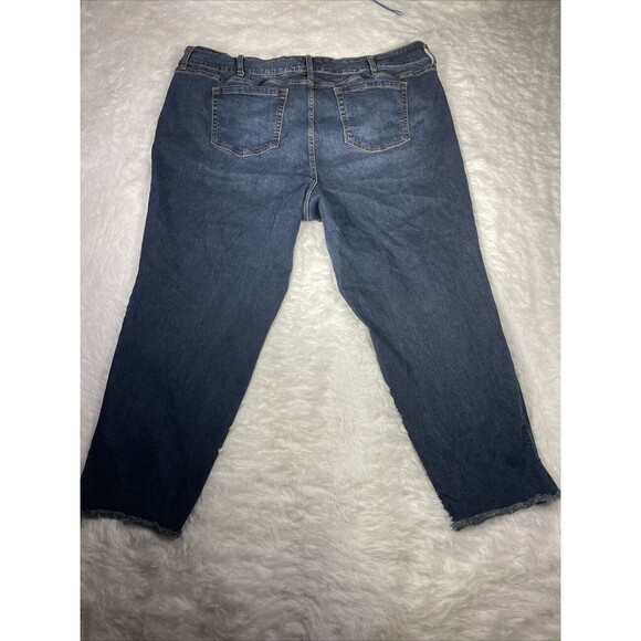 Torrid Jeans Women’s SZ 26 44"x27" Boyfriend Raw Hem Comfort Stretch Blue‎ - Picture 5 of 10